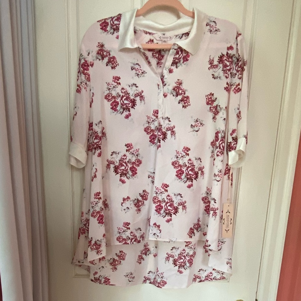 NWT Nanette Lepore colored floral shirt